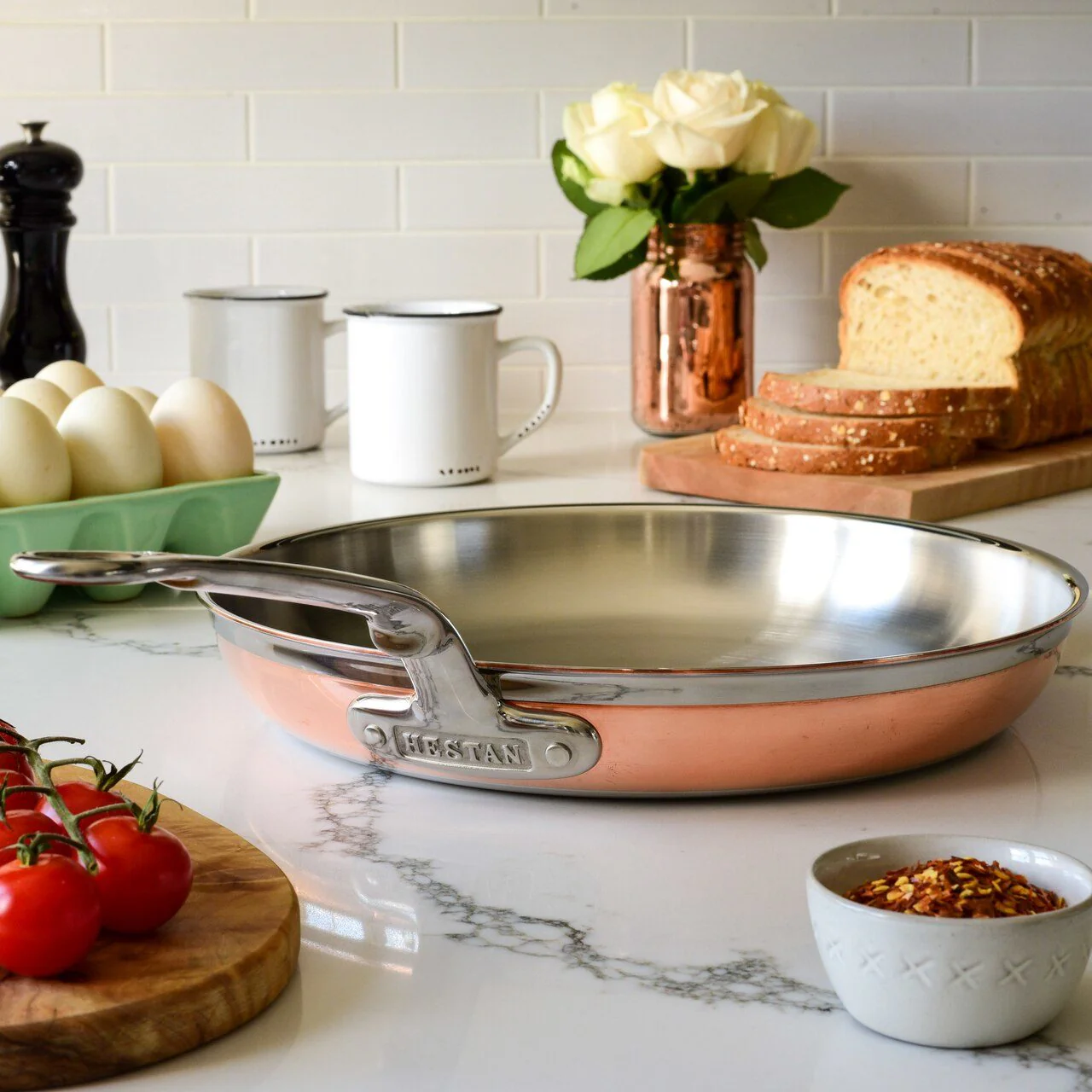 Hestan CopperBond Induction Copper Skillet, Saucepan, Soup Pot & Lids Set: 5 Piece - Image 4