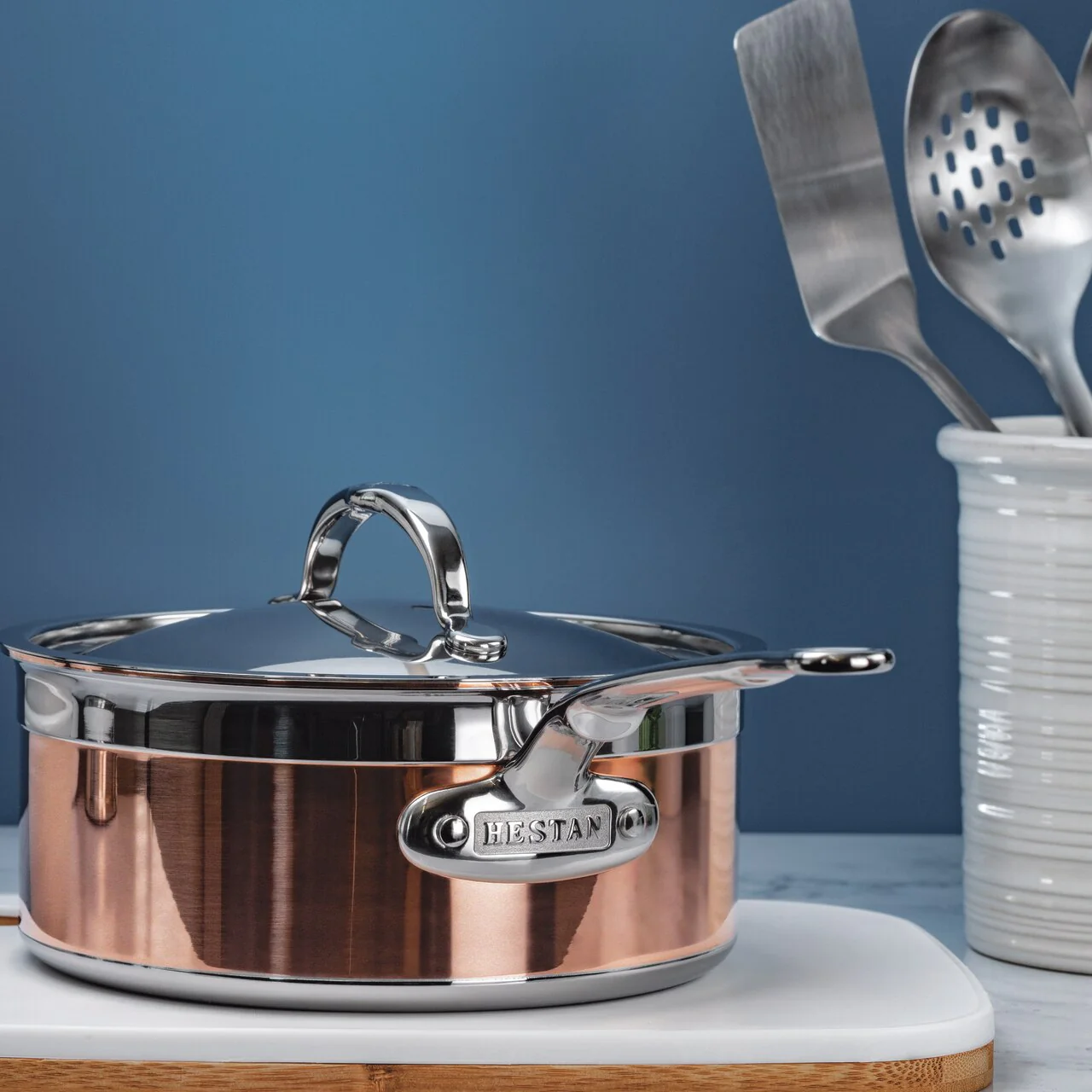 Hestan CopperBond Induction Copper Skillet & Saucepans & Lids Set: 7 Piece - Image 10