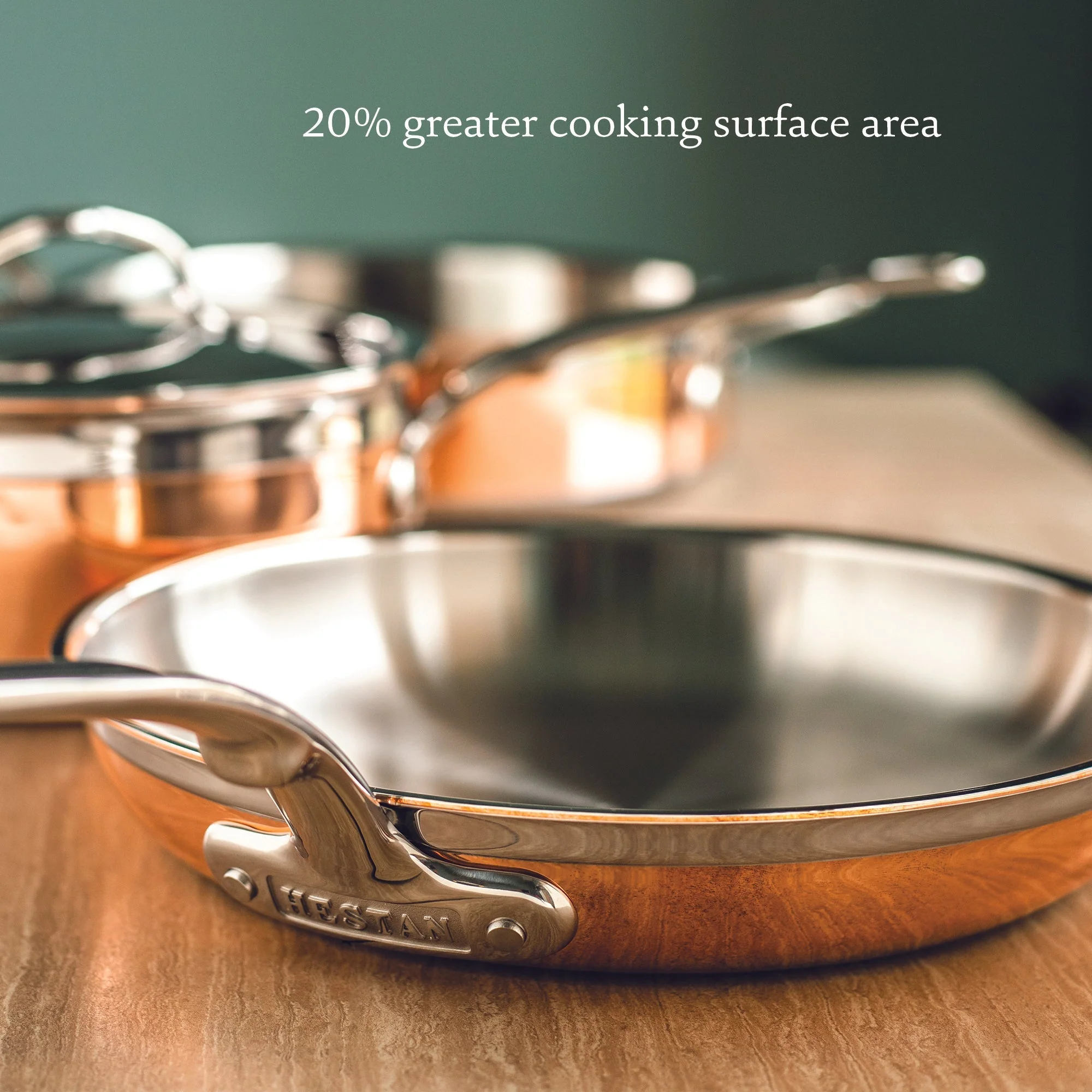 Hestan CopperBond Induction Copper Skillet & Saucepans & Lids Set: 7 Piece - Image 3
