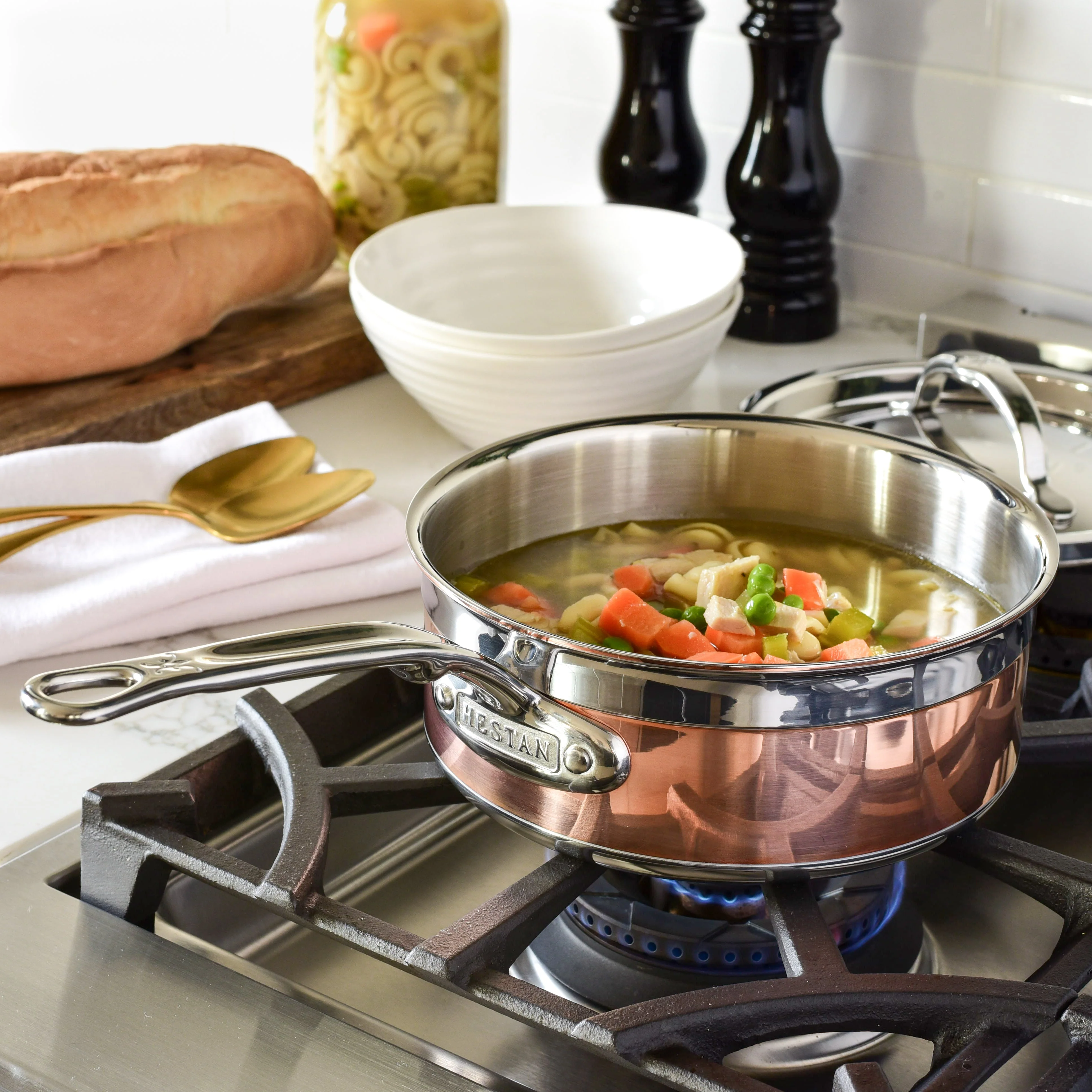 Hestan CopperBond Induction Copper Skillet & Saucepans & Lids Set: 7 Piece - Image 8