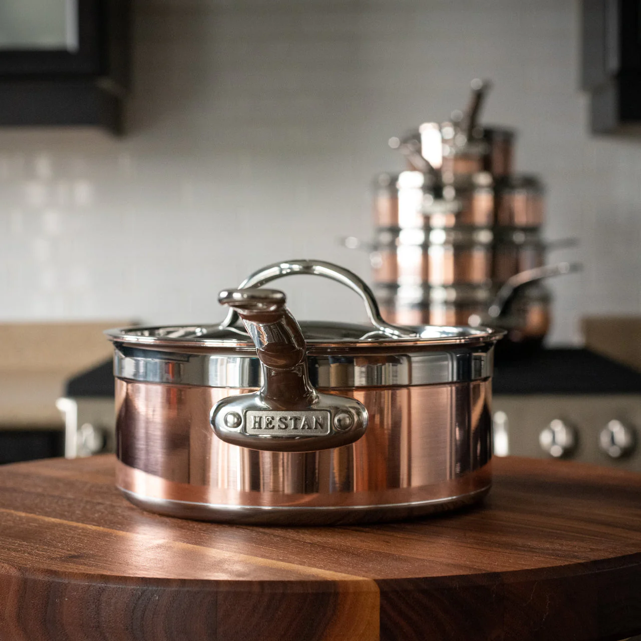 Hestan CopperBond Induction Copper Skillet & Saucepans & Lids Set: 7 Piece - Image 9