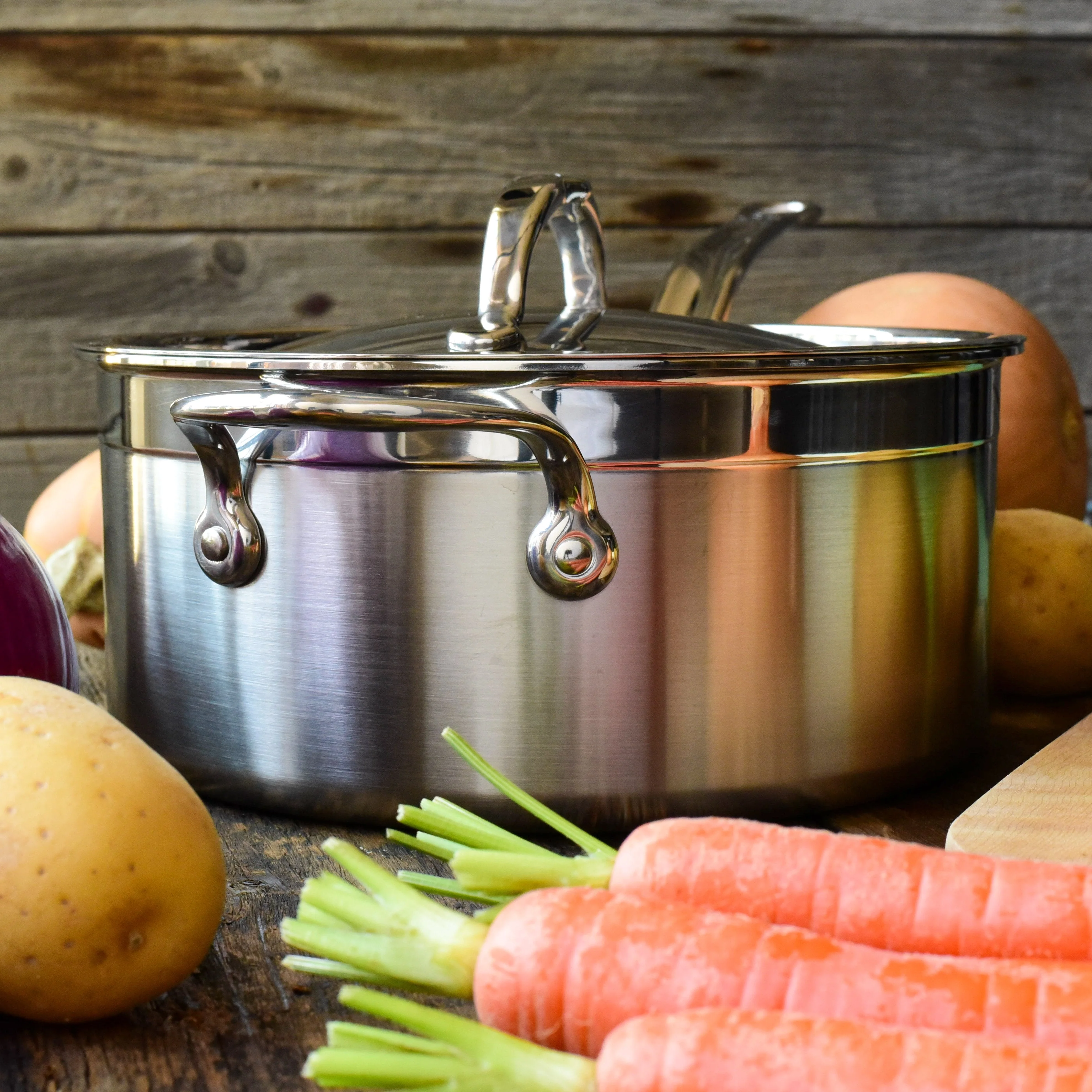 Hestan ProBond Induction Stainless Steel Saucepan, Stock Pot & Titum™ Non-Stick Skillet Set: 7 Piece - Image 7