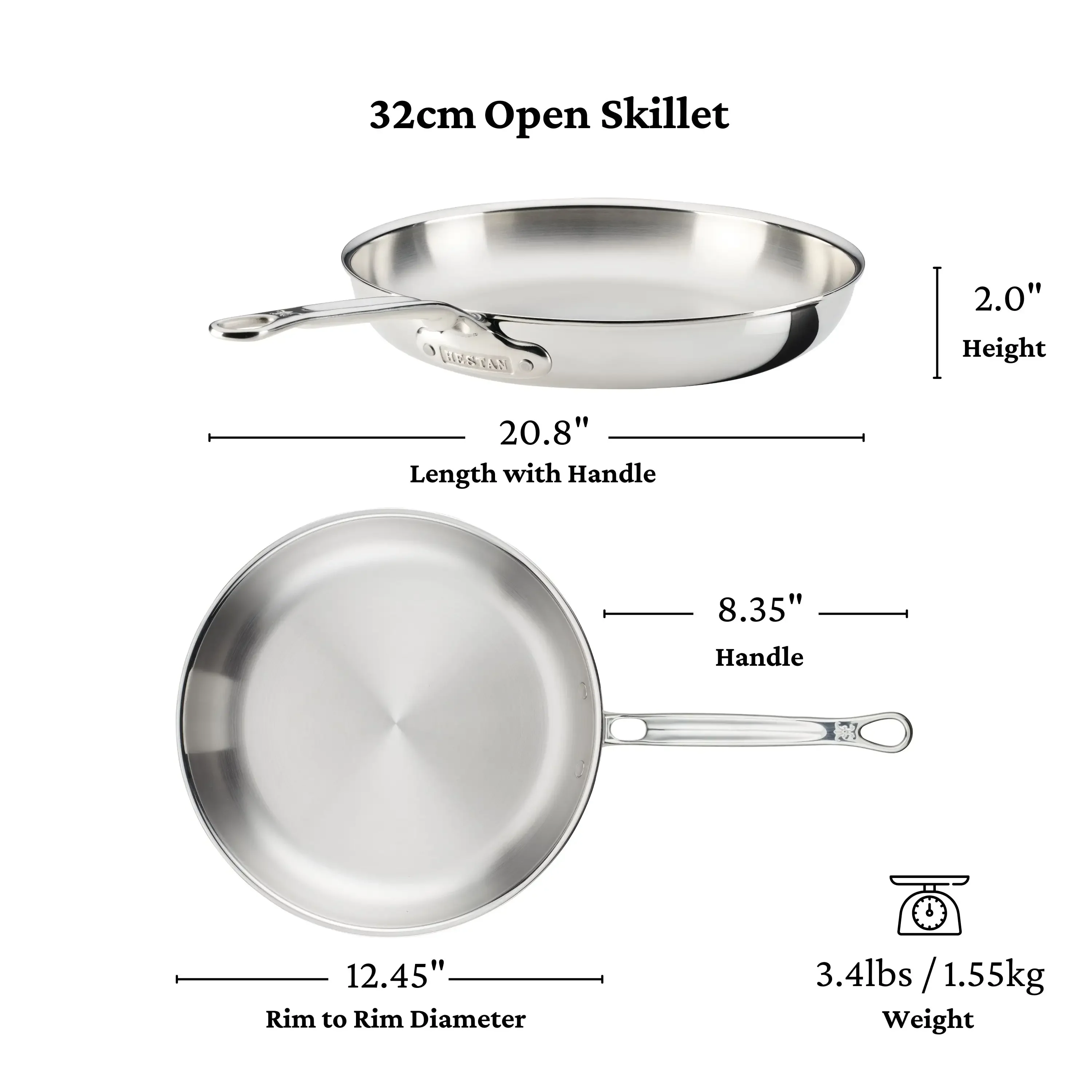 Hestan ProBond® Luxe Induction Stainless Steel Skillet - Small, Medium & Large - Image 13
