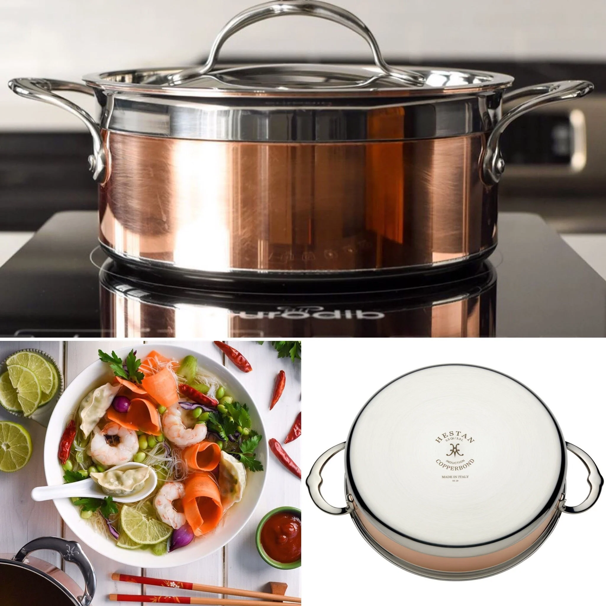 Hestan CopperBond Induction Copper Soup Pot & Lid - 20cm (2.8L) - Image 6