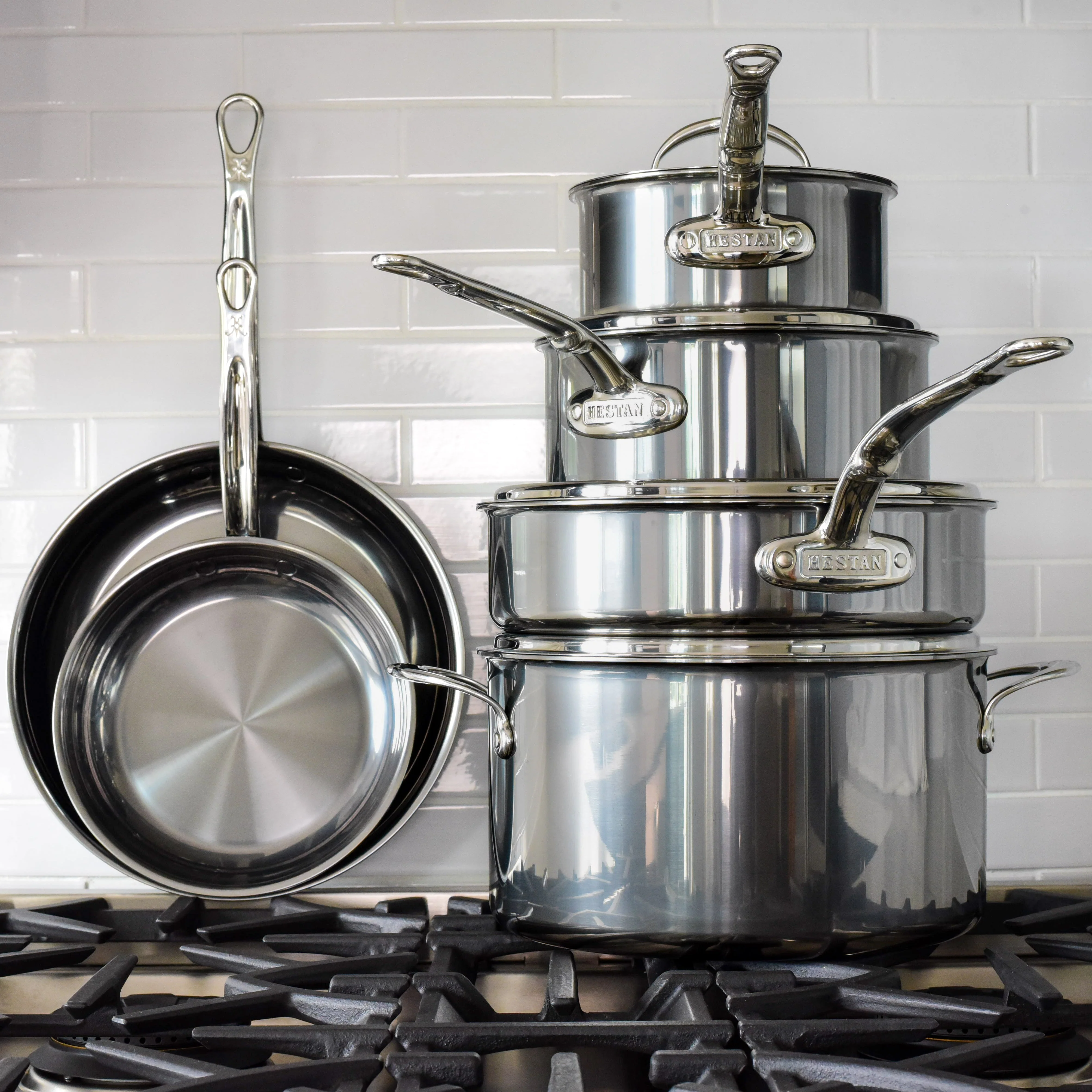 Hestan NanoBond Titanium Induction Skillets, Saucepans & Lids, Stock Pot & Sauté Pan Set: 10 Piece - Image 3